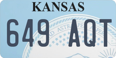 KS license plate 649AQT