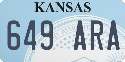 KS license plate 649ARA