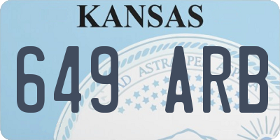 KS license plate 649ARB