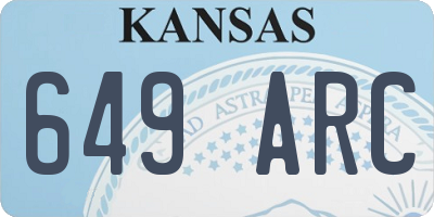 KS license plate 649ARC