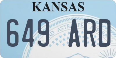 KS license plate 649ARD