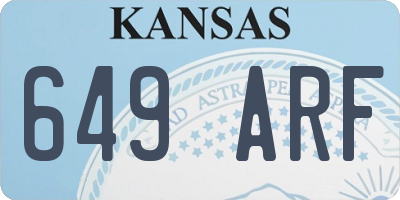 KS license plate 649ARF