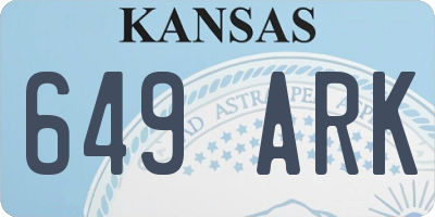 KS license plate 649ARK