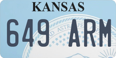 KS license plate 649ARM