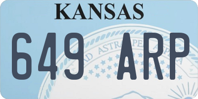 KS license plate 649ARP