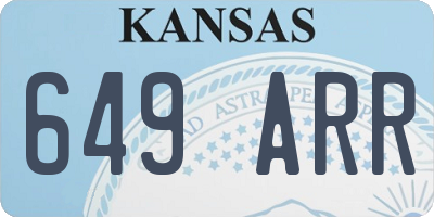 KS license plate 649ARR