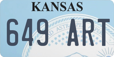 KS license plate 649ART