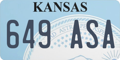 KS license plate 649ASA