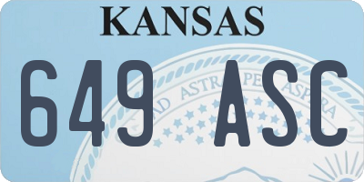 KS license plate 649ASC