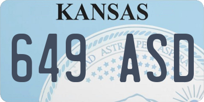 KS license plate 649ASD