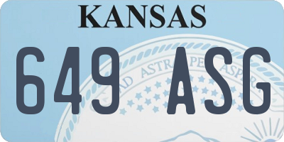 KS license plate 649ASG