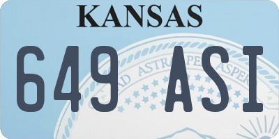 KS license plate 649ASI