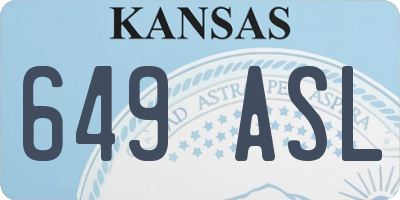 KS license plate 649ASL