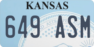 KS license plate 649ASM