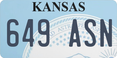 KS license plate 649ASN