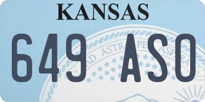 KS license plate 649ASO