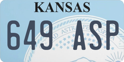 KS license plate 649ASP