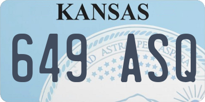 KS license plate 649ASQ