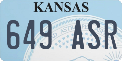 KS license plate 649ASR