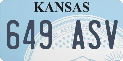 KS license plate 649ASV
