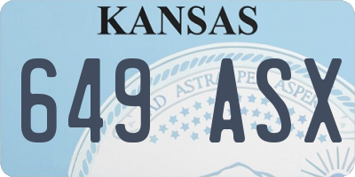 KS license plate 649ASX