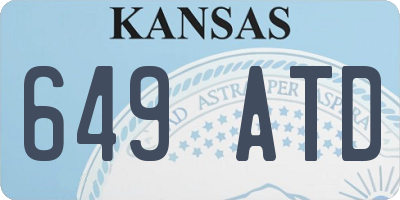 KS license plate 649ATD