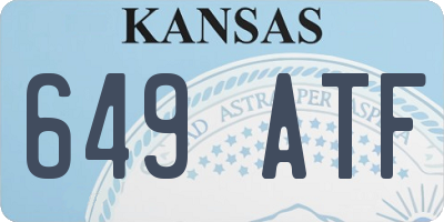 KS license plate 649ATF