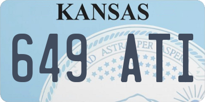KS license plate 649ATI