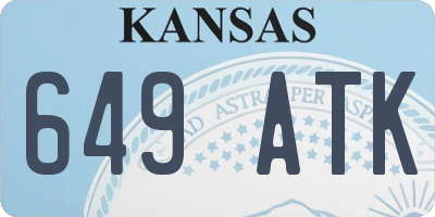 KS license plate 649ATK
