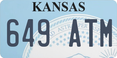 KS license plate 649ATM
