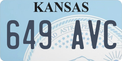 KS license plate 649AVC