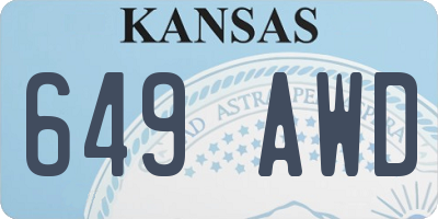 KS license plate 649AWD