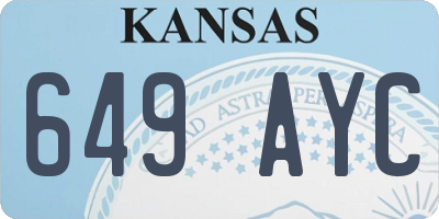 KS license plate 649AYC