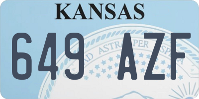 KS license plate 649AZF