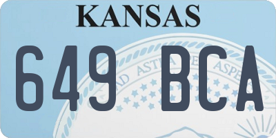 KS license plate 649BCA