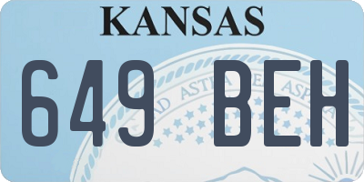 KS license plate 649BEH