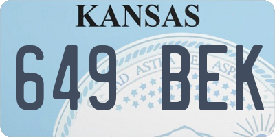 KS license plate 649BEK