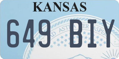 KS license plate 649BIY