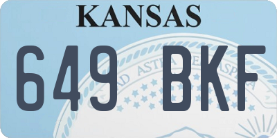 KS license plate 649BKF