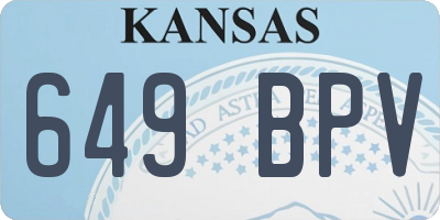 KS license plate 649BPV