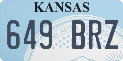 KS license plate 649BRZ