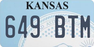 KS license plate 649BTM