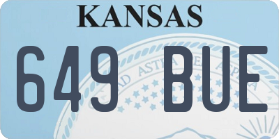 KS license plate 649BUE