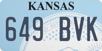 KS license plate 649BVK