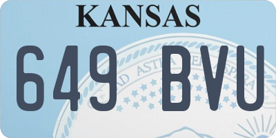 KS license plate 649BVU