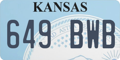 KS license plate 649BWB