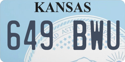 KS license plate 649BWU