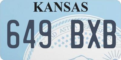 KS license plate 649BXB