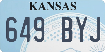 KS license plate 649BYJ
