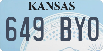 KS license plate 649BYO